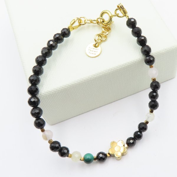 Kamienie obfitości w srebrze złoconym - bransoletka 