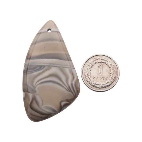 Krzemień Pasiasty kaboszon 61x34x5 mm - wiercony u góry (sztuka)