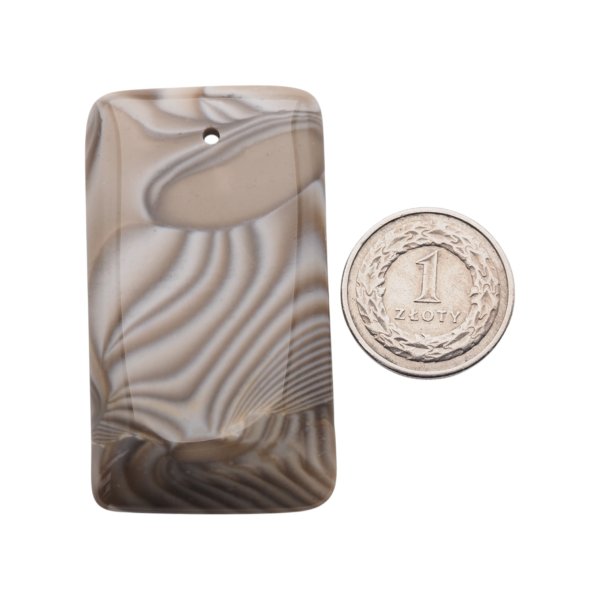 Krzemień Pasiasty kaboszon prostokąt 57x32x8 mm - wiercony u góry (sztuka)