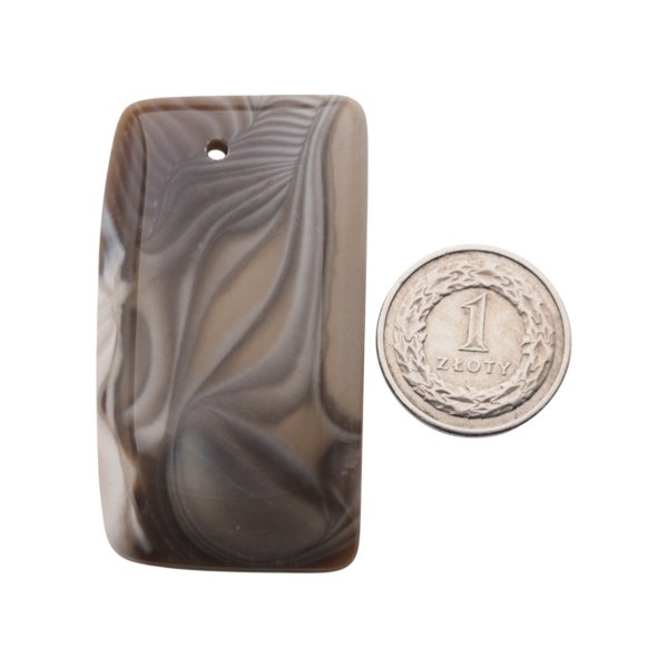 Krzemień Pasiasty kaboszon prostokąt 56x31x6 mm - wiercony u góry (sztuka)