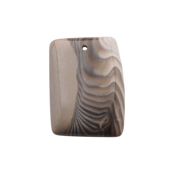 Krzemień Pasiasty kaboszon trapez 49x37x6 mm - wiercony u góry (sztuka)