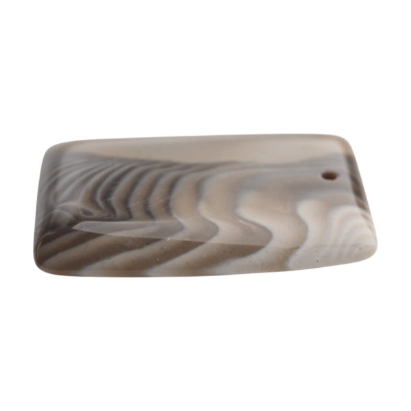 Krzemień Pasiasty kaboszon trapez 49x37x6 mm - wiercony u góry (sztuka)