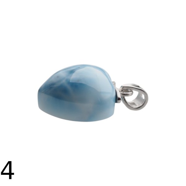 Larimar i srebro rodowane - zawieszka serce 15-16 mm