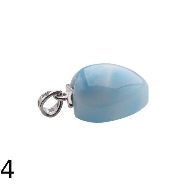 Larimar i srebro rodowane - zawieszka serce 18 mm