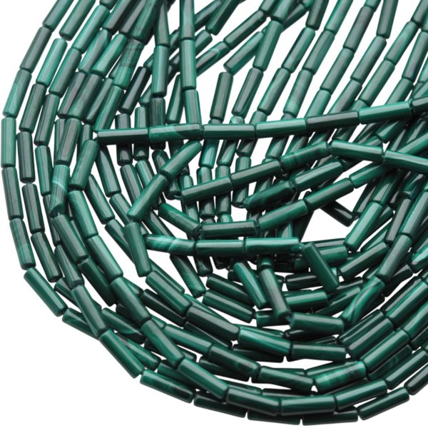 Malachit naturalny rurka 4x13 (sznur)