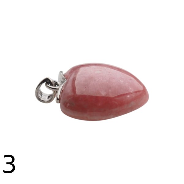 Rodochrozyt i srebro rodowane - zawieszka serce 21 mm