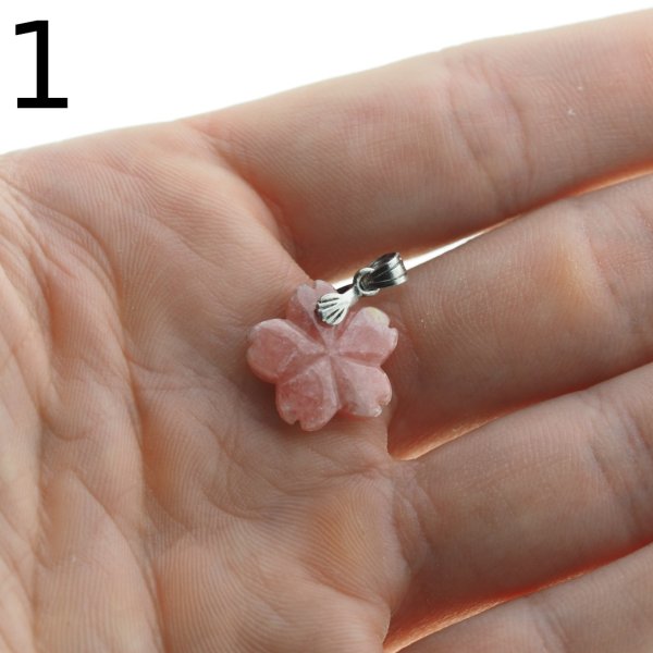 Rodochrozyt rzeźbiony i srebro oksydowane - zawieszka kwiatek 15-17 mm