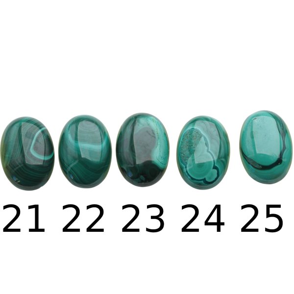Malachit 25x18x4,5-5 mm owal (sztuka)