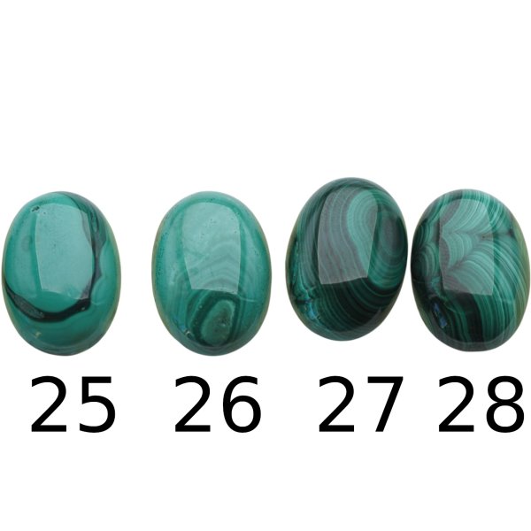 Malachit 25x18x4,5-5 mm owal (sztuka)