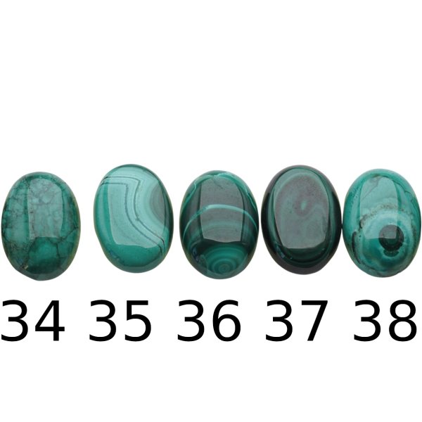 Malachit 25x18x4,5-5 mm owal (sztuka)