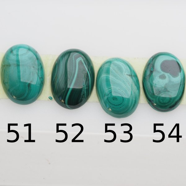 Malachit 25x18x4,5-5 mm owal (sztuka)