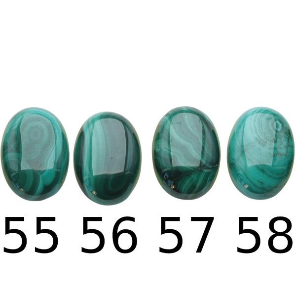 Malachit 25x18x4,5-5 mm owal (sztuka)