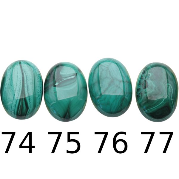 Malachit 25x18x4,5-5 mm owal (sztuka)