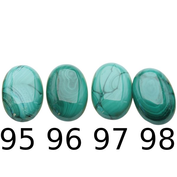Malachit 25x18x4,5-5 mm owal (sztuka)