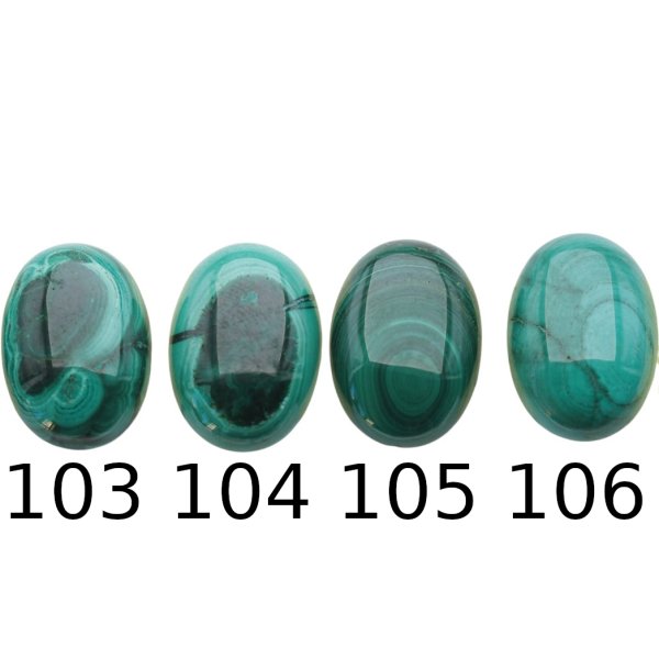 Malachit 25x18x4,5-5 mm owal (sztuka)