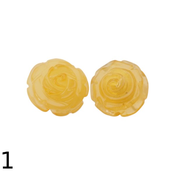 Bursztyn mleczny, rzeźbiony i srebro złocone - kolczyki kwiatki (różne pary do wyboru)