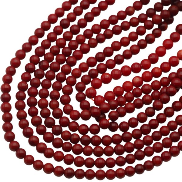 Koral czerwony kulka 4,5mm (sznur 40 cm)