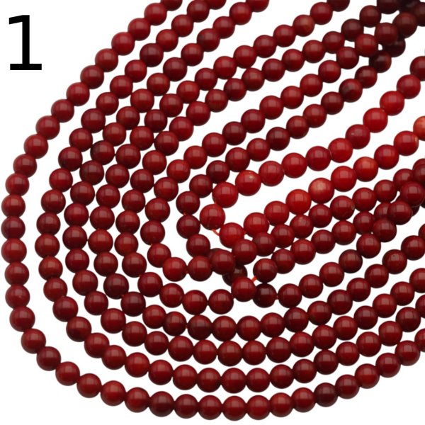 Koral czerwony kulka 4,5mm (sznur 40 cm)