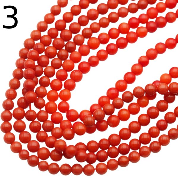 Koral czerwony kulka 4,5mm (sznur 40 cm)