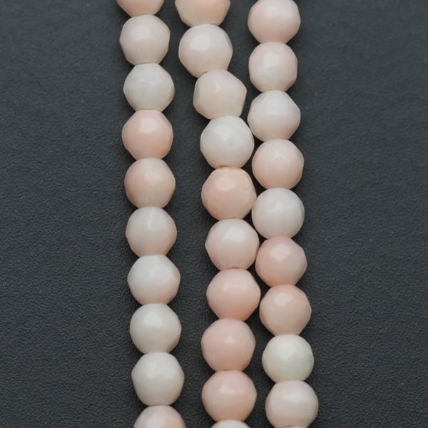 Koral różowy fasetowane kulki 3,5 mm (sznur 39,5 cm)