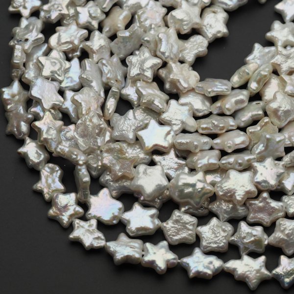 Perły Naturalne Hodowane białe gwiazdy 10-11 mm nr 336 (sznur)