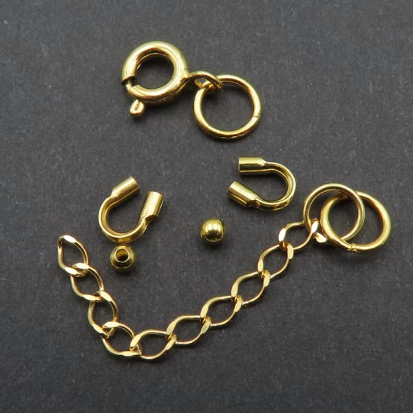 Srebro Złocone Ag  - zestaw do zakończenia biżuterii