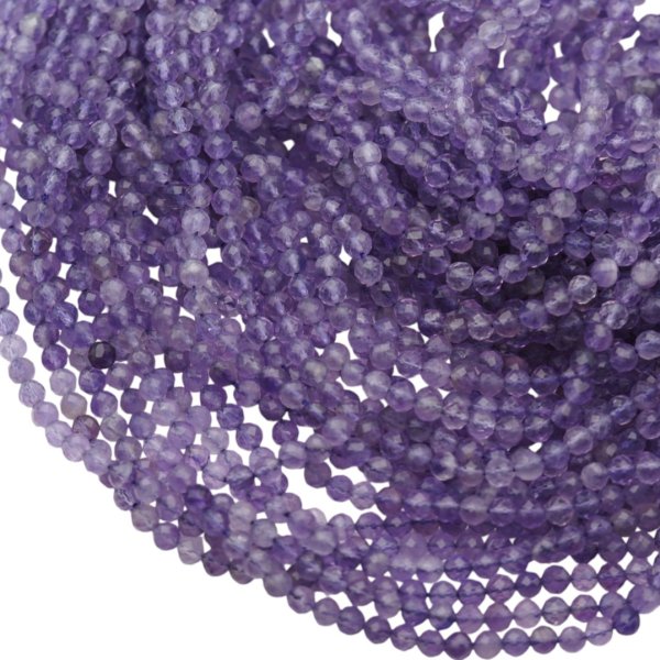 Ametyst fasetowany - kulki 4,5 mm (sznur)