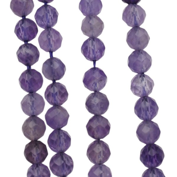 Ametyst fasetowany - kulki 4,5 mm (sznur)