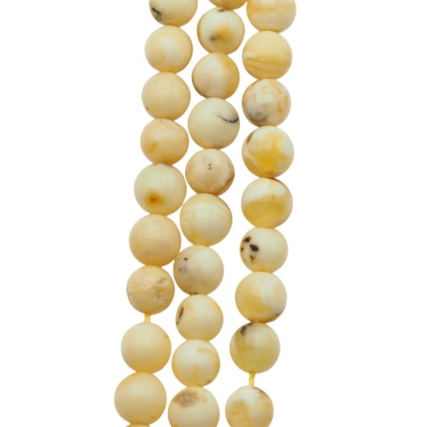 Bursztyn kulka polerowana 5 mm biały (sznur)