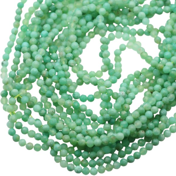 Jadeit australijski zielony fasetowany kulki 4 mm (sznur)