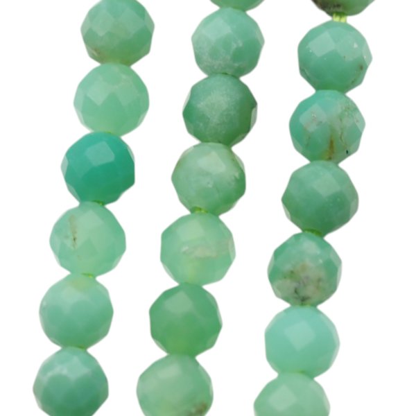 Jadeit australijski zielony fasetowany kulki 4 mm (sznur)