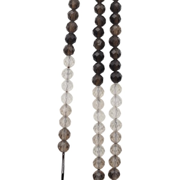 Kwarc dymny kulka fasetowany 4 mm multikolor (sznur)