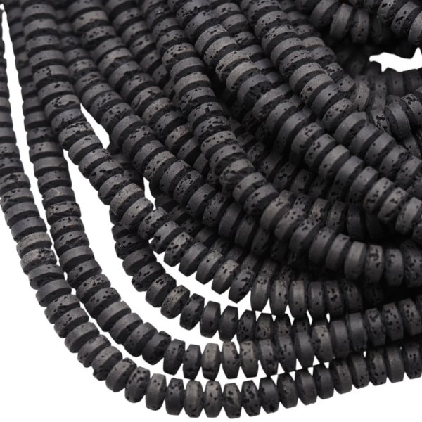 Lawa wulkaniczna dysk 8x4 mm (sznur)