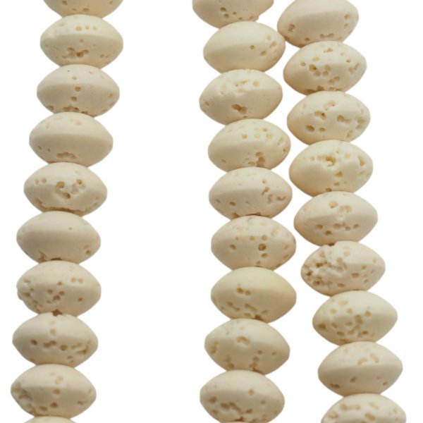 Lawa wulkaniczna dysk 8x5 mm biały (sznur)