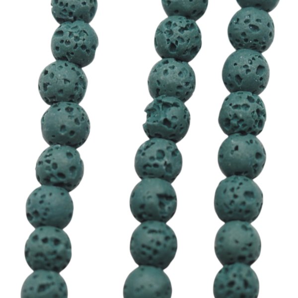 Lawa wulkaniczna kulka 4 mm zielona (sznur)