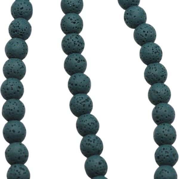 Lawa wulkaniczna kulka 6 mm zielona (sznur)