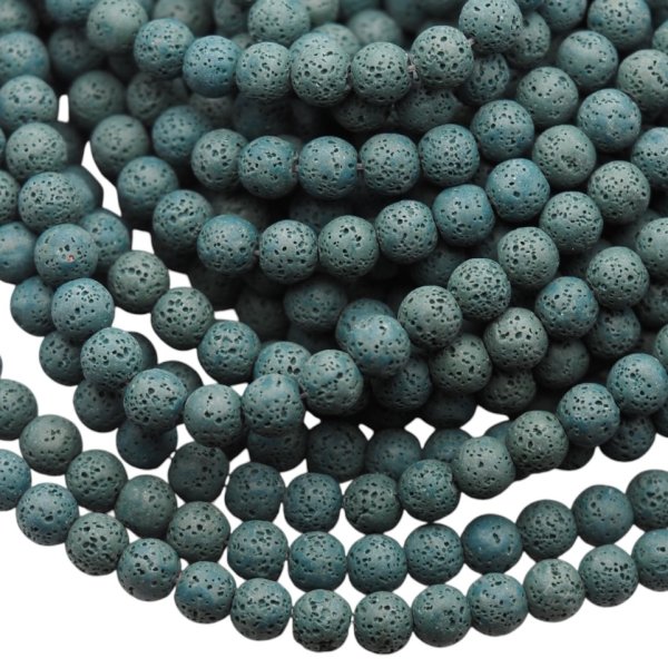 Lawa wulkaniczna kulka 8 mm zielona (sznur)