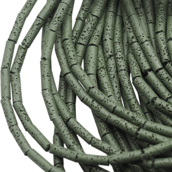 Lawa wulkaniczna rurka 4x13 mm zielona (sznur)