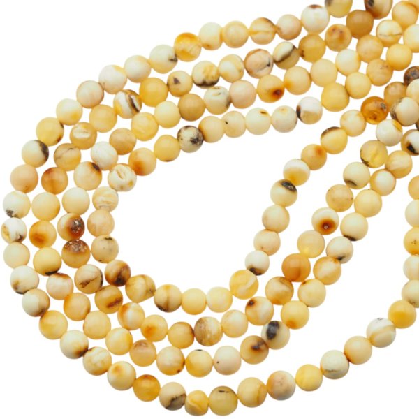 Bursztyn kulka polerowana 4,5 mm biały (sznur)