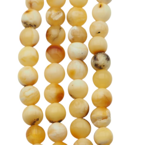 Bursztyn kulka polerowana 4,5 mm biały (sznur)