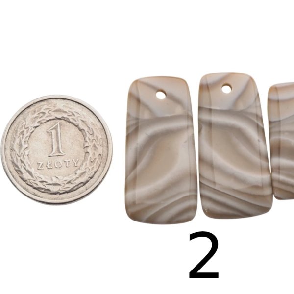 Krzemień Pasiasty para na kolczyki - kabaszony wiercone u góry (różne kształty i rozmiary)