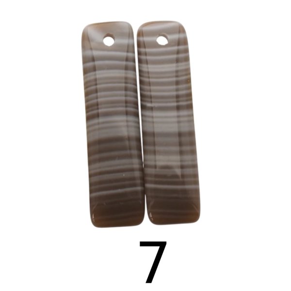 Krzemień Pasiasty para na kolczyki - kabaszony wiercone u góry (różne kształty i rozmiary)