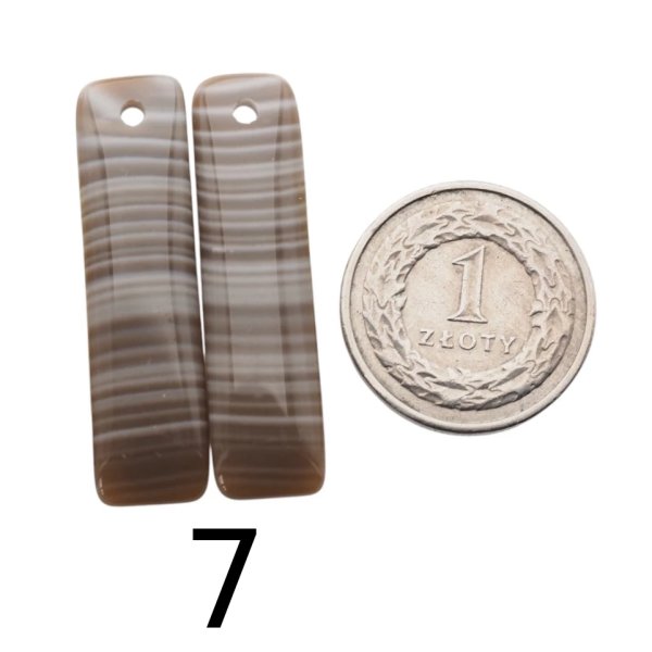 Krzemień Pasiasty para na kolczyki - kabaszony wiercone u góry (różne kształty i rozmiary)