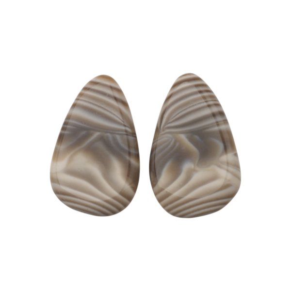 Krzemień Pasiasty para na kolczyki - kabaszony (różne kształty i rozmiary)