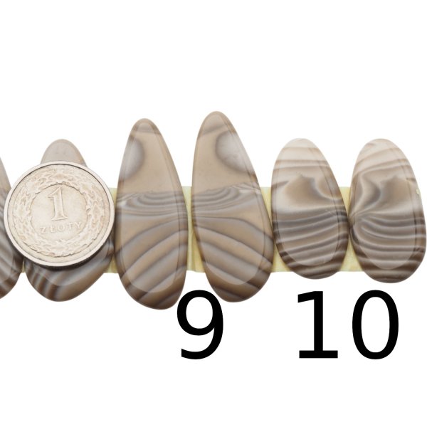 Krzemień Pasiasty para na kolczyki - kabaszony (różne kształty i rozmiary)