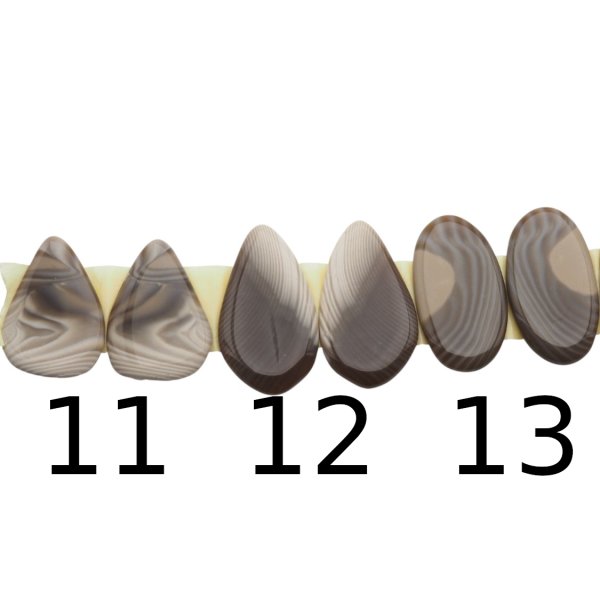 Krzemień Pasiasty para na kolczyki - kabaszony (różne kształty i rozmiary)