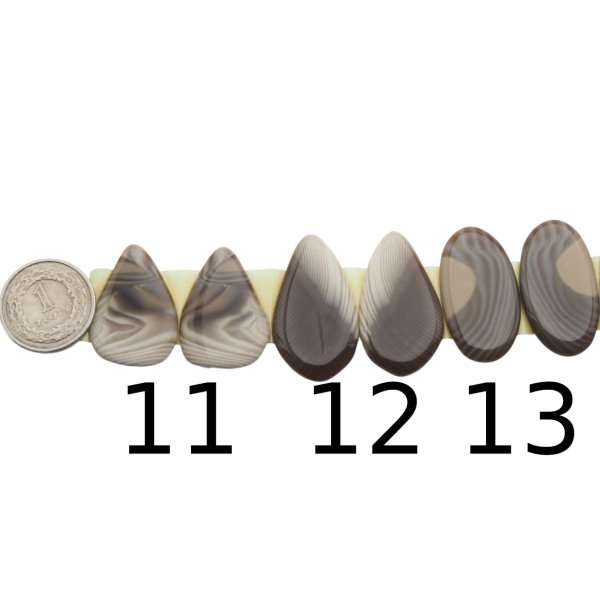 Krzemień Pasiasty para na kolczyki - kabaszony (różne kształty i rozmiary)