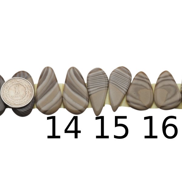 Krzemień Pasiasty para na kolczyki - kabaszony (różne kształty i rozmiary)