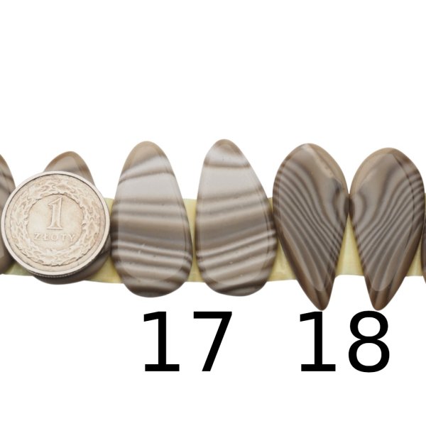 Krzemień Pasiasty para na kolczyki - kabaszony (różne kształty i rozmiary)