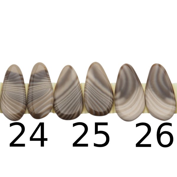 Krzemień Pasiasty para na kolczyki - kabaszony (różne kształty i rozmiary)